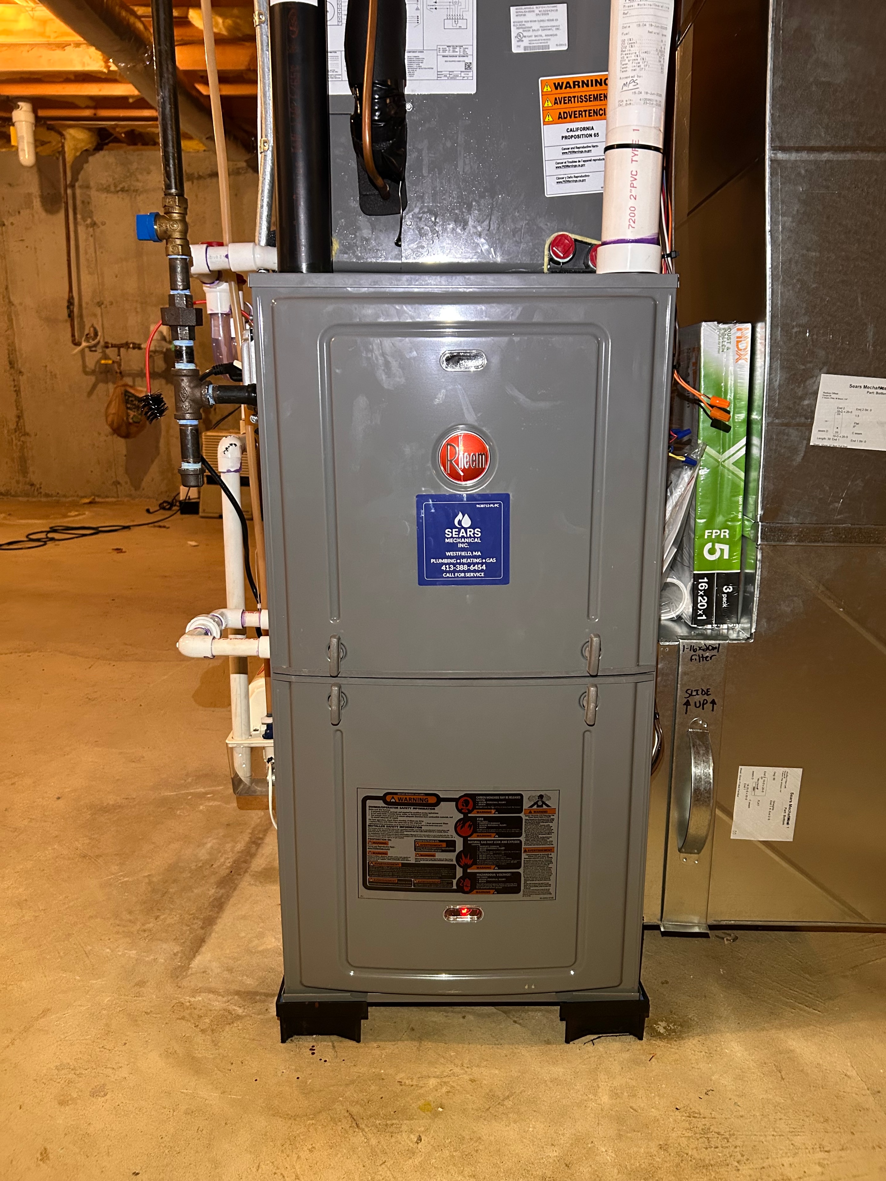 Boiler installation by Sears Mechanical Inc. in Westfield, MA